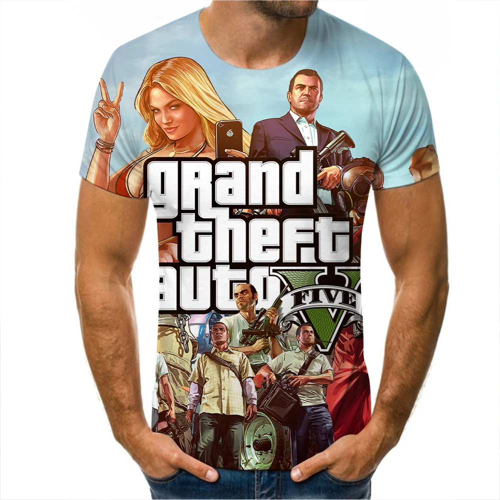 

Футболка мужская летняя из полиэстера, с 3D-принтом