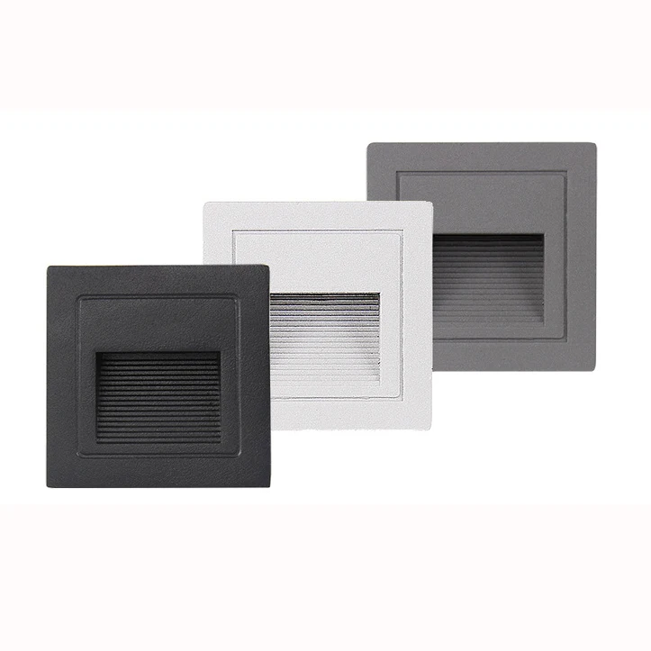 

10PCS 3W Waterproof LED Stair Step Light 86X86mm Outdoor LED Footlight Embedded Wall Corner Lamp IP65 Floor Buried lamp