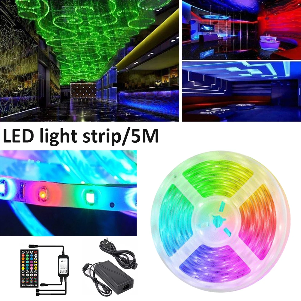 5 м Музыка RGB полосы светильник Водонепроницаемый гибкий 5050SMD 150 светодиодов s