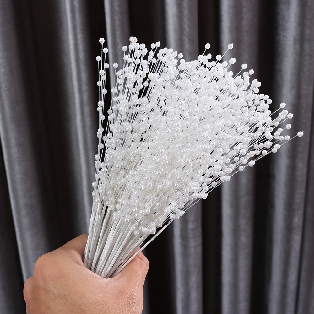 

10pcs Wedding Decoration Handmade Pearl Beads String Bride Bouquet Table Supplies Jewelry Candy Box Holding Flower Party Decor