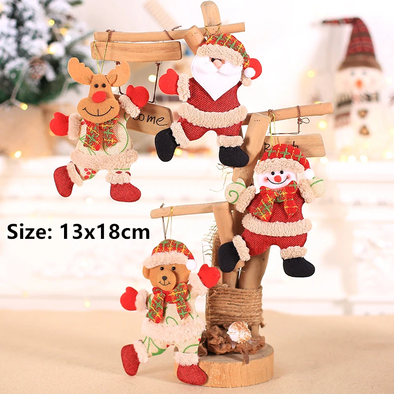Christmas Home Decor Hanging Ornaments Santa Dolls Christmas Tree Decorations New Year Hangings Decorations Enfeites De Natal