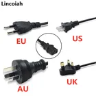 Универсальный кабель питания 1,2 м, штепсельная вилка стандарта ВеликобританииЕСштепсельная вилка стандарта СШАштепсельная вилка стандарта Австралии для настольных принтеров и мониторов