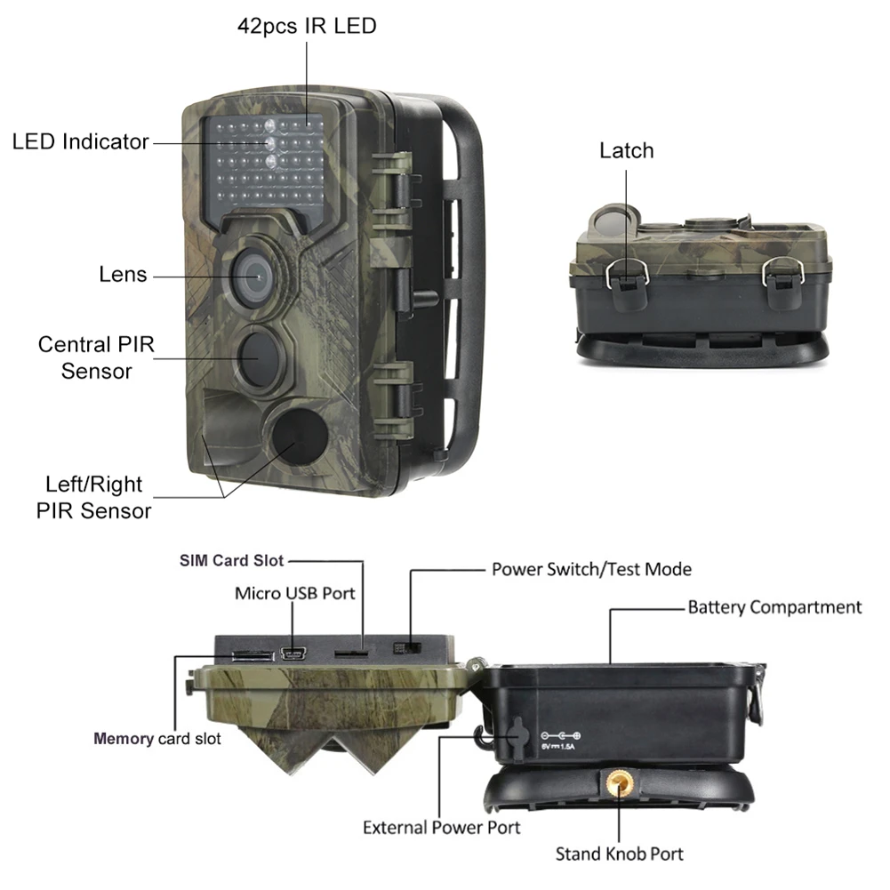 Фотоловушка HC 800LTE 4G 16MP 1080P HD фотоловушка MMS SMTP водонепроницаемая охотничья камера