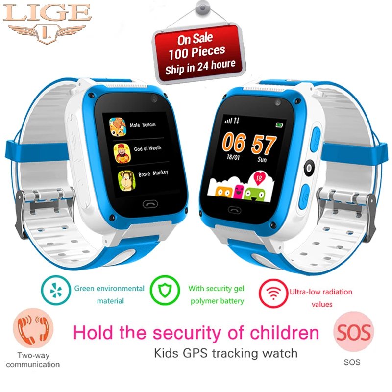 LIGE2019 смарт детские игровые часы Поддержка sim карты локатор LBS трекер анти потеря