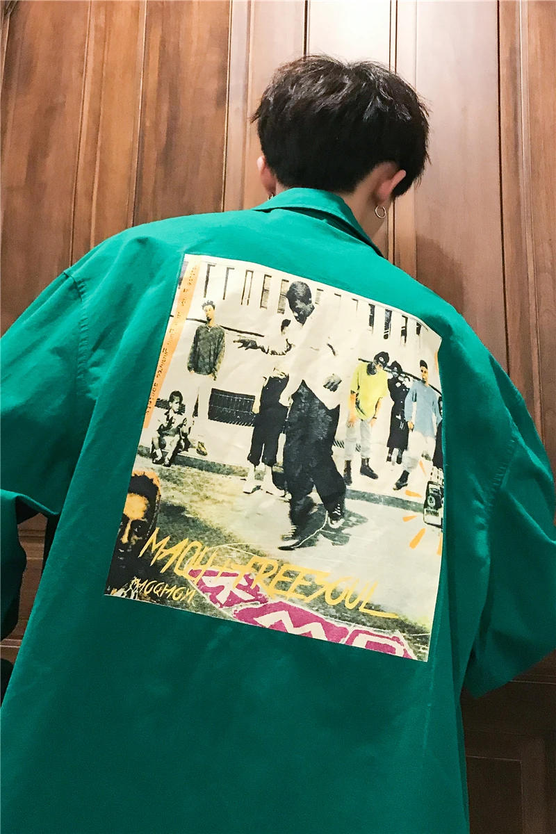 Новинка весна-осень 2020 Молодежная Популярная свободная рубашка с принтом на