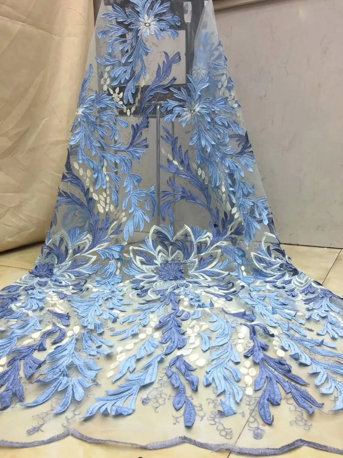 African lace fabric 2019 High Quality Embroidered Brocade Lace Pink french Tulle Fabric for nigeria party dress FD-926 | Дом и сад