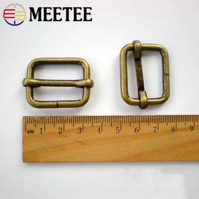 Meetee 5 шт. латунь ползунки Tri скользит пряжки ремня ID20/25/32/38 мм BF208 сумка