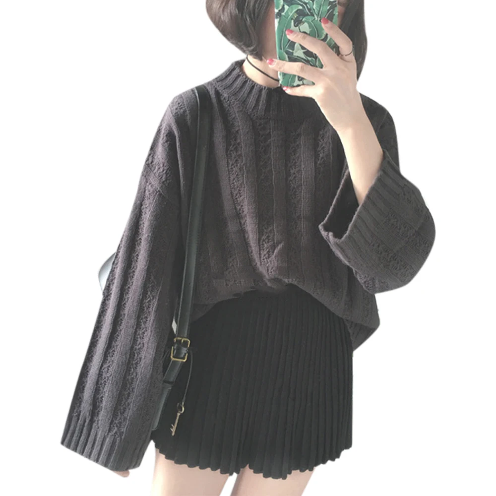 

Loose Sweater Women Autumn Women Clothing Solid Pullovers Long Sleeve Knitted Top Casual Female Top Women's Sweaters