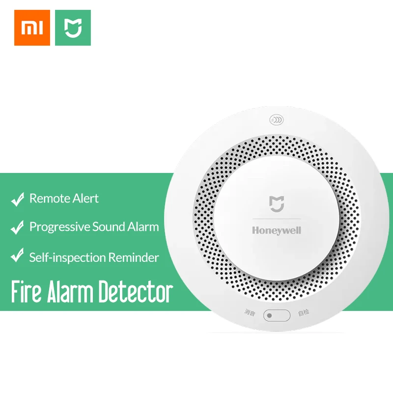 Датчик дыма для пожарной сигнализации Mijia Honeywell детектор газа работает с