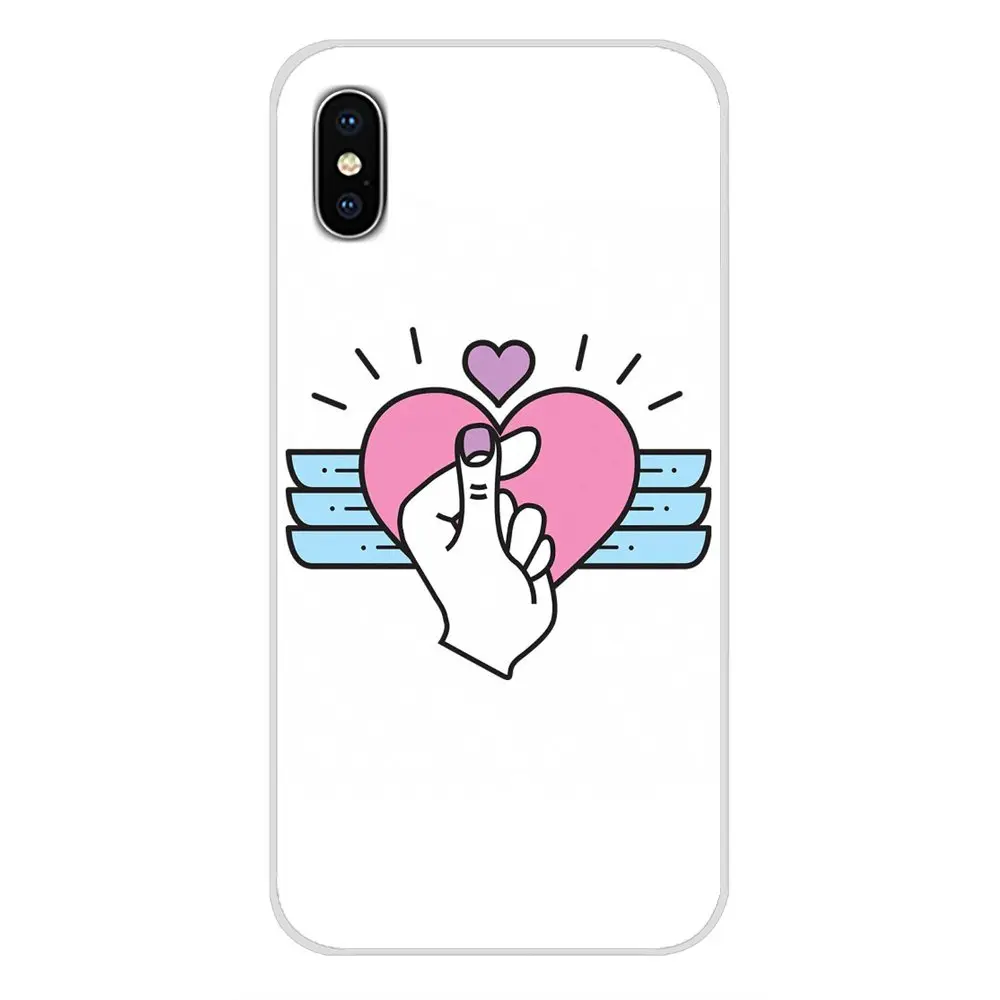 Черный прозрачный чехол из ТПУ с надписью Love on the finger kpop для Huawei Nova 2 3 2i 3i Y6 Y7 Y9 Prime Pro