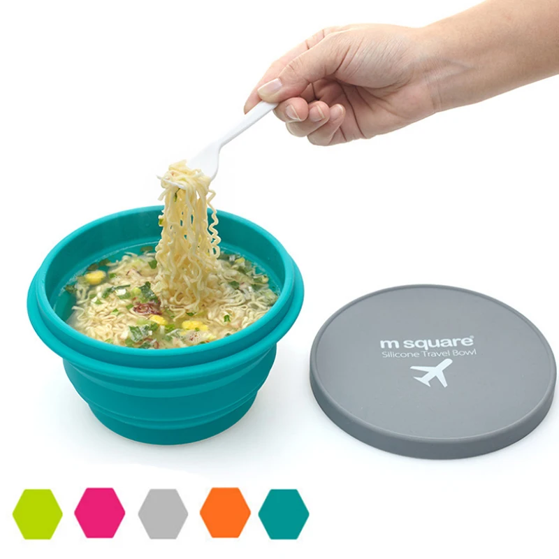 Портативная Складная миска из пищевого силикона креативная дорожная уличная