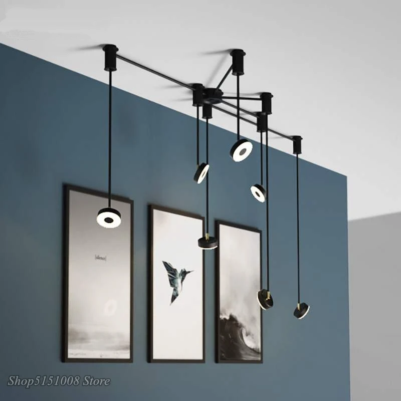 Современная Скандинавская черная металлическая люстра дизайн сделай сам