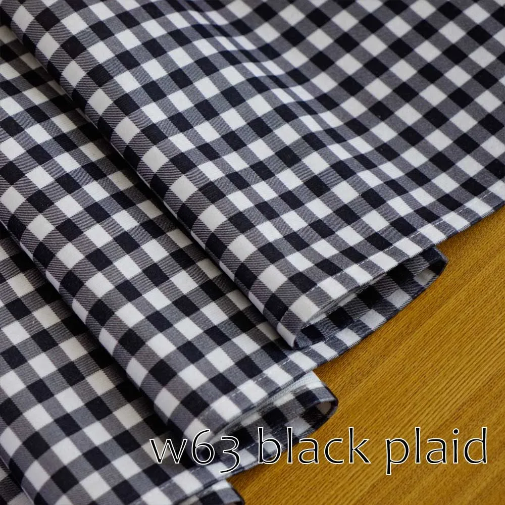 w63 black plaid S Современный Декор для дома розовый темно-синий черный цвет плед стержень карман толстый Гладкий плюшевый кухня окна двери балдахин шторы - Цвет: w63 black plaid S