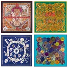 Шарф из 100% шелка и твила, женский шарф с узором в виде макрокарпа, большой платок, шаль из пашмины, накидка 130-130 см, тюрбан, хиджаб, шарф