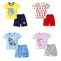 2021 kids clothes toddler boys cartoon outfits baby girls summer tees suits children clothing t shirt and shorts set