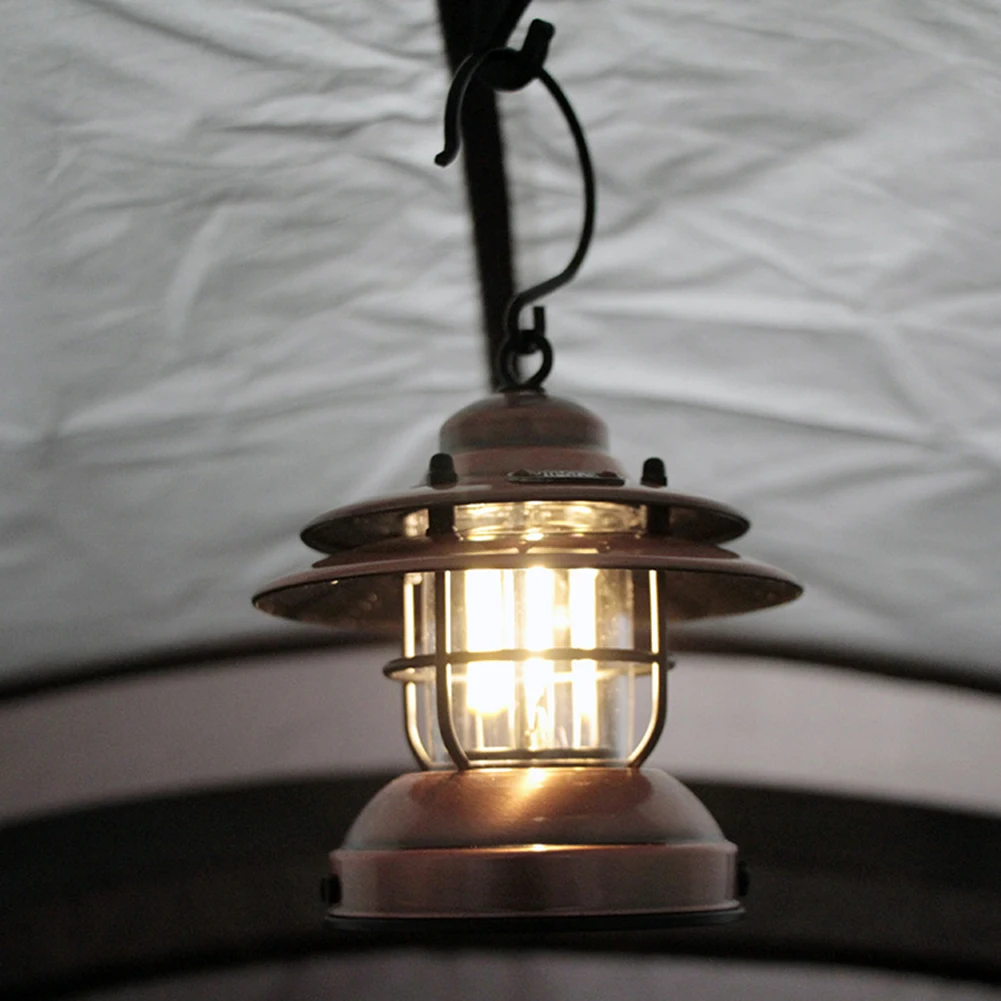 

Железный уличный светильник для кемпинга, портативный светильник на батарейках с металлическим крючком, Подвесная лампа для палатки, украш...