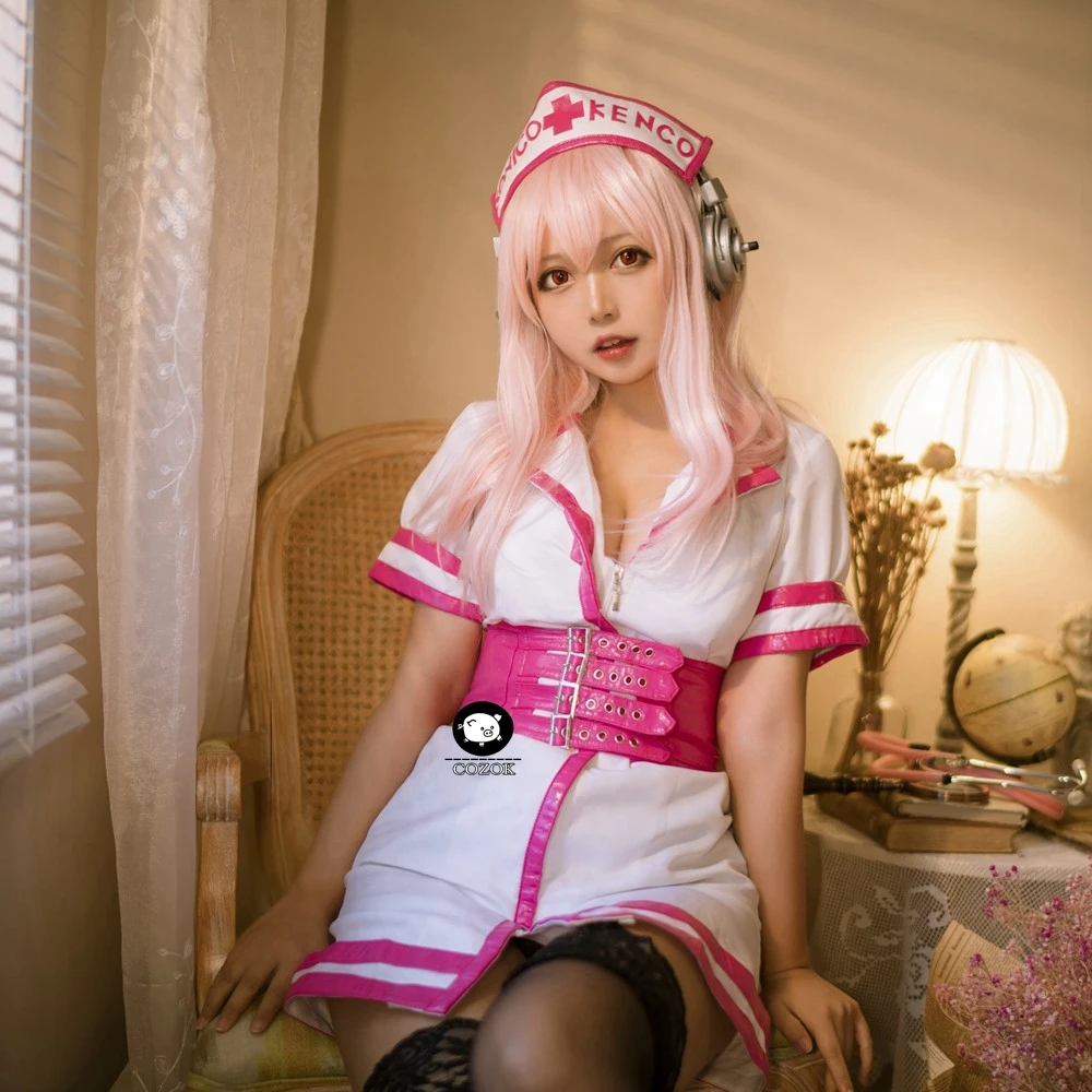 Костюм Медсестры из аниме Super Sonico SONICOMI костюм для косплея |