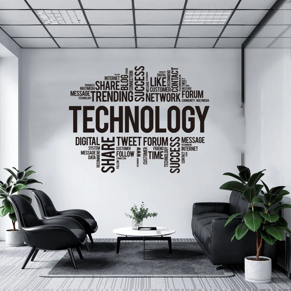 Стикер настенный виниловый в деловом стиле с применением больших технологий |