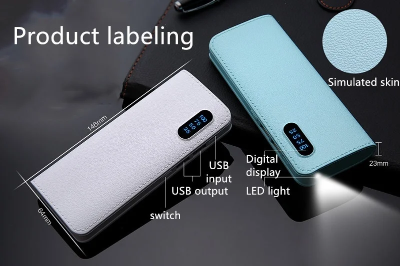 Power bank10000 мАч Внешний аккумулятор повербанк 2USB светодиодный Carregador портативный мобильный телефон зарядное устройство для samsung Iphone XS