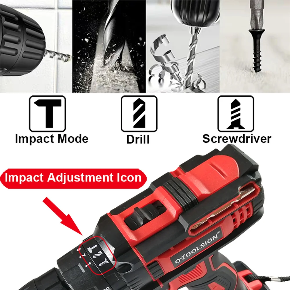 OTOOLSION 21V электрическая шуруповерт с переменной скоростью электрический