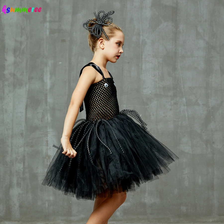 3D привидение паук Костюм с балетной юбкой для девочек карнавальные костюмы на