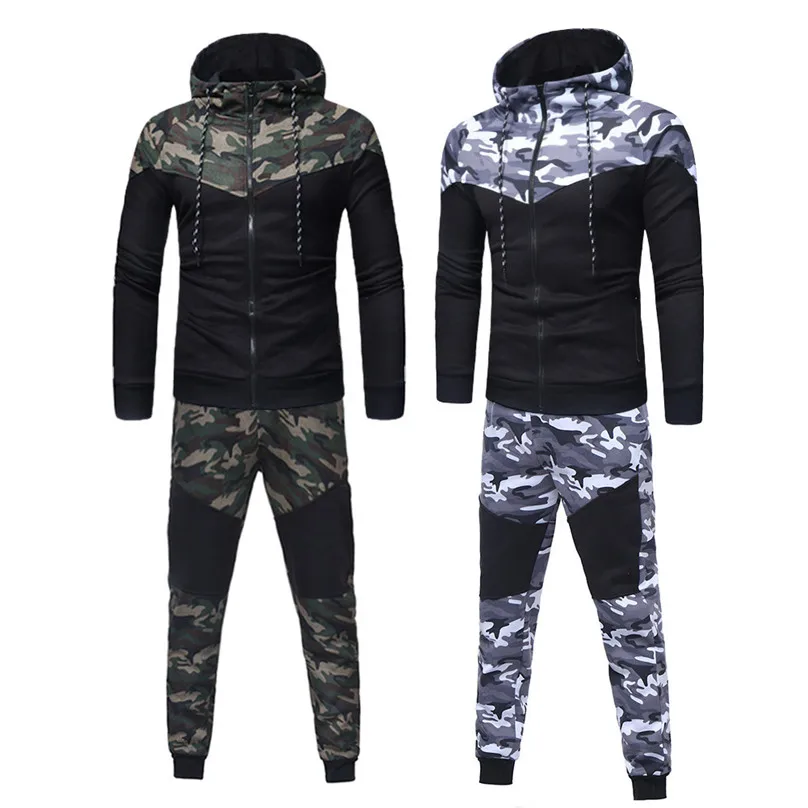 Костюм спортивный мужской Камуфляжный Свитшот и штаны костюм для бега