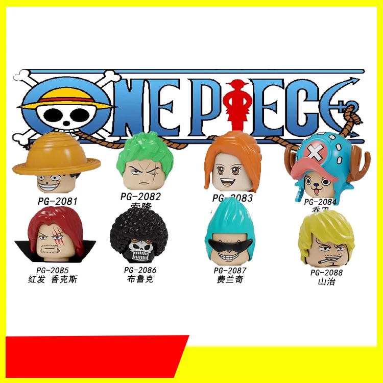 

8Pcs One Piece Cartoon Figures Luffy Chopper Zoro Nami Sanji Mini Building Blocks Assembling Plastic Model Educational Toys