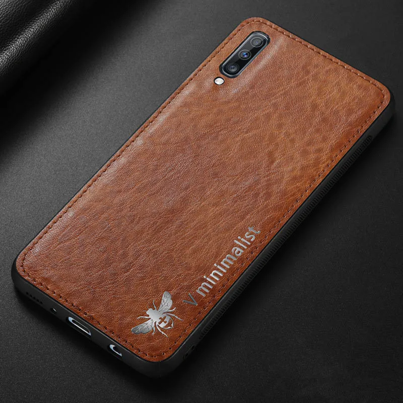 Brown Чехол для samsung Galaxy A70 A60 A50 A30 A20 A10 роскошный винтажный кожаный магнитный автомобильный чехол для samsung M10 - Цвет: Brown
