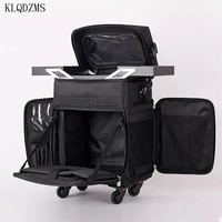 klqdzms luxury fashionable convenient multifunction women makeup cosmetic case rolling luggage spinner suitcase wheels