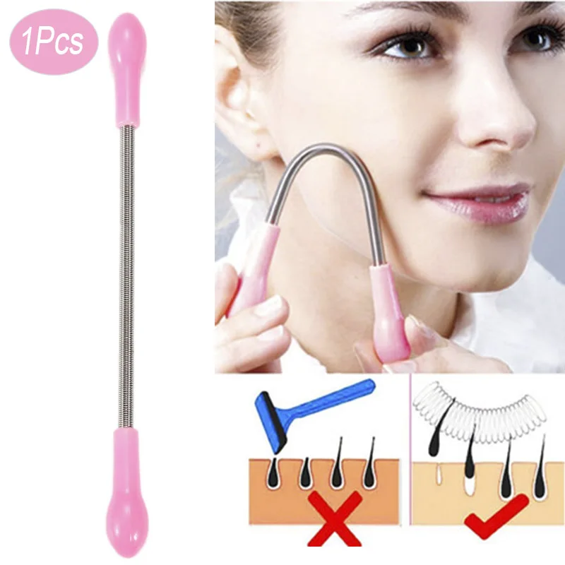 

Face Hair Spring Remover Stick Removal Threading Beauty Tool Epilator cream hair removal tool Stainless steel Epilator Stick