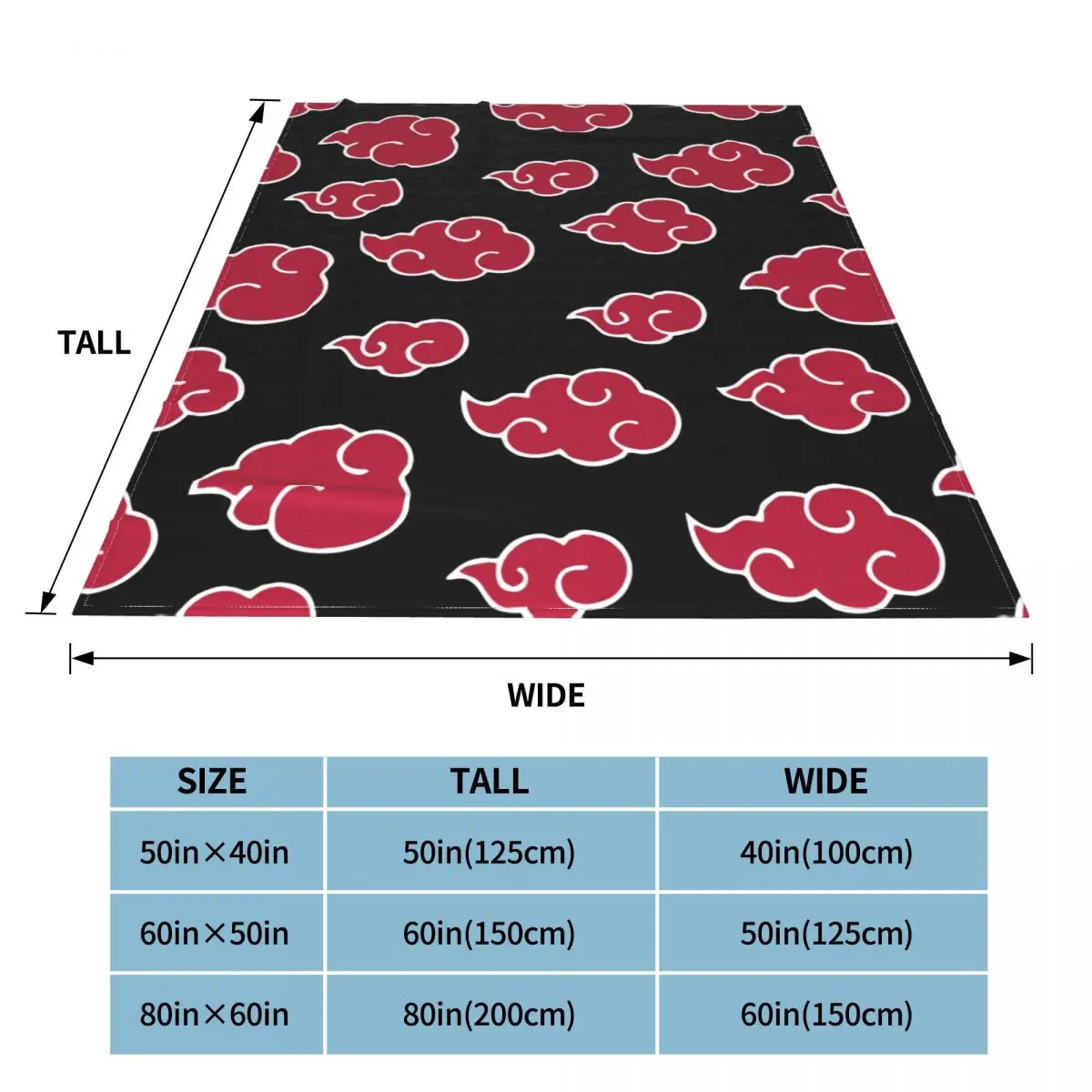 Летнее Флисовое одеяло Красное Облако из японского аниме дышащее супертеплое