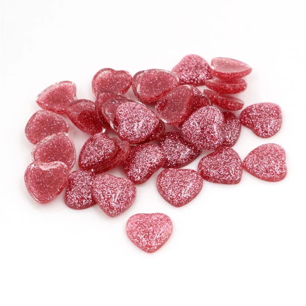 New Fashion 40pcs 12mm Heart Style Mix Colors Flat back Resin Cabochons Cameo For Bracelet Earrings accessories | Украшения и