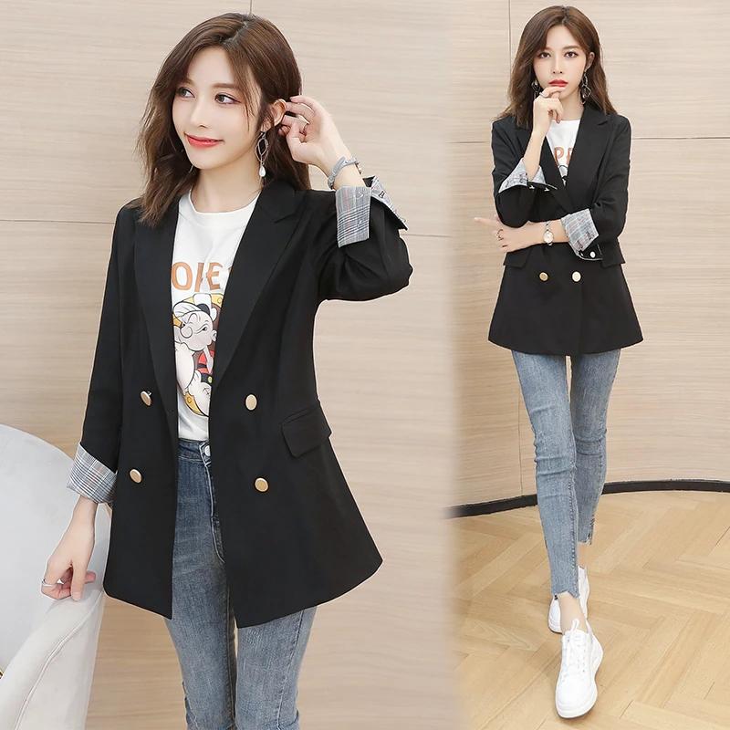 

Fashion Spring Autumn Women Blazers and Jackets Work Office Lady Suit Slim Double Breasted Business Female Blazer Coat