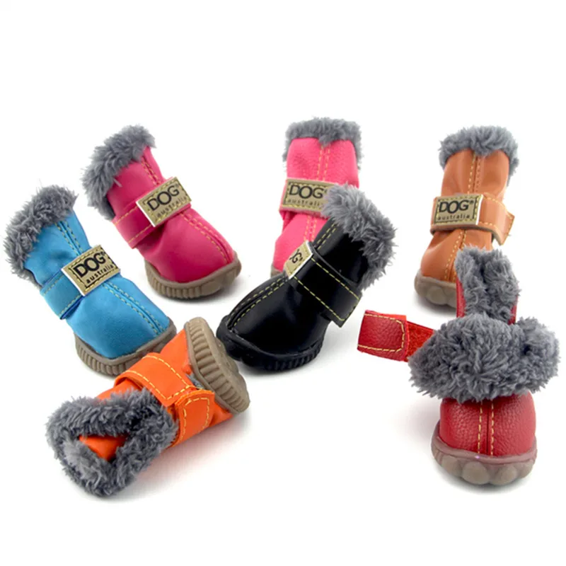 Зимние водонепроницаемые ботинки для собак 4 шт./компл. противоскользящие