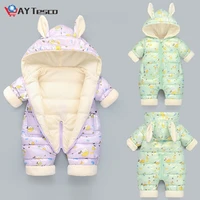 2021 winter warm infant overall children toddler girl thicken clothes hooded clothing baby costume boy jumpsuit kids romper 30