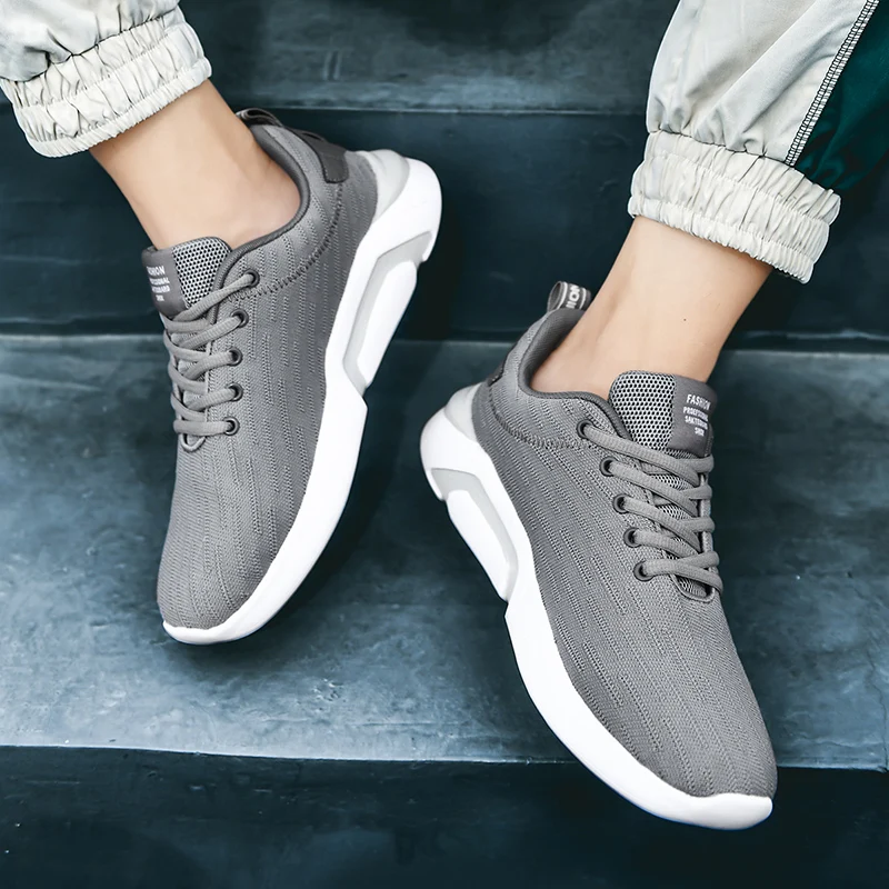 

Woven Knit Men's summer sports shoes Wear Resistant Outdoor Men's sneakers Breathable Mesh Jogging Men's Running Shoes 2021