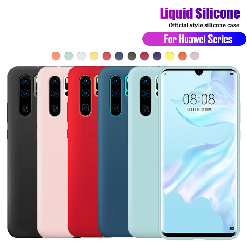 Original silicone case for Huawei P20 Lite P30 Mate 10 20 Pro 20X Y6 Y7 Y9 2018 |