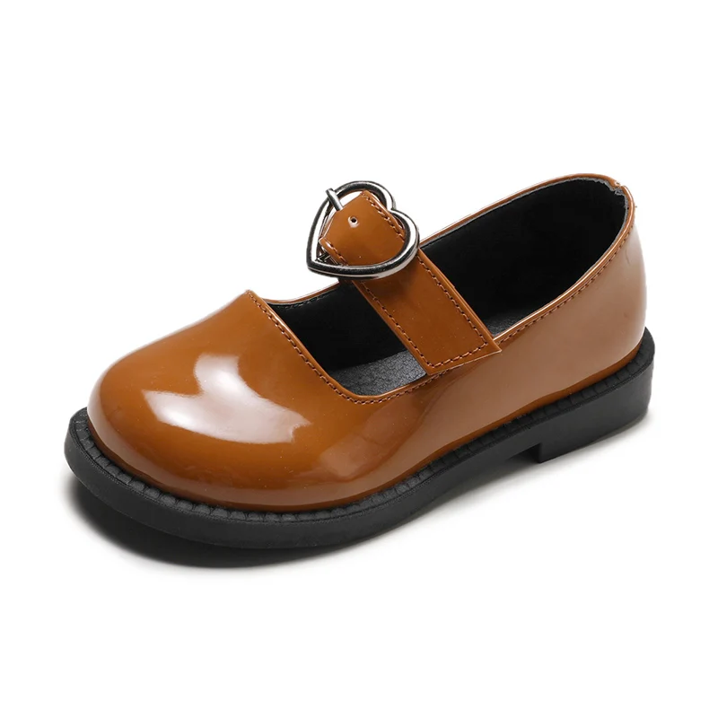 Новое осеннее платье для девочек из искусственной кожи детская кожаная обувь с