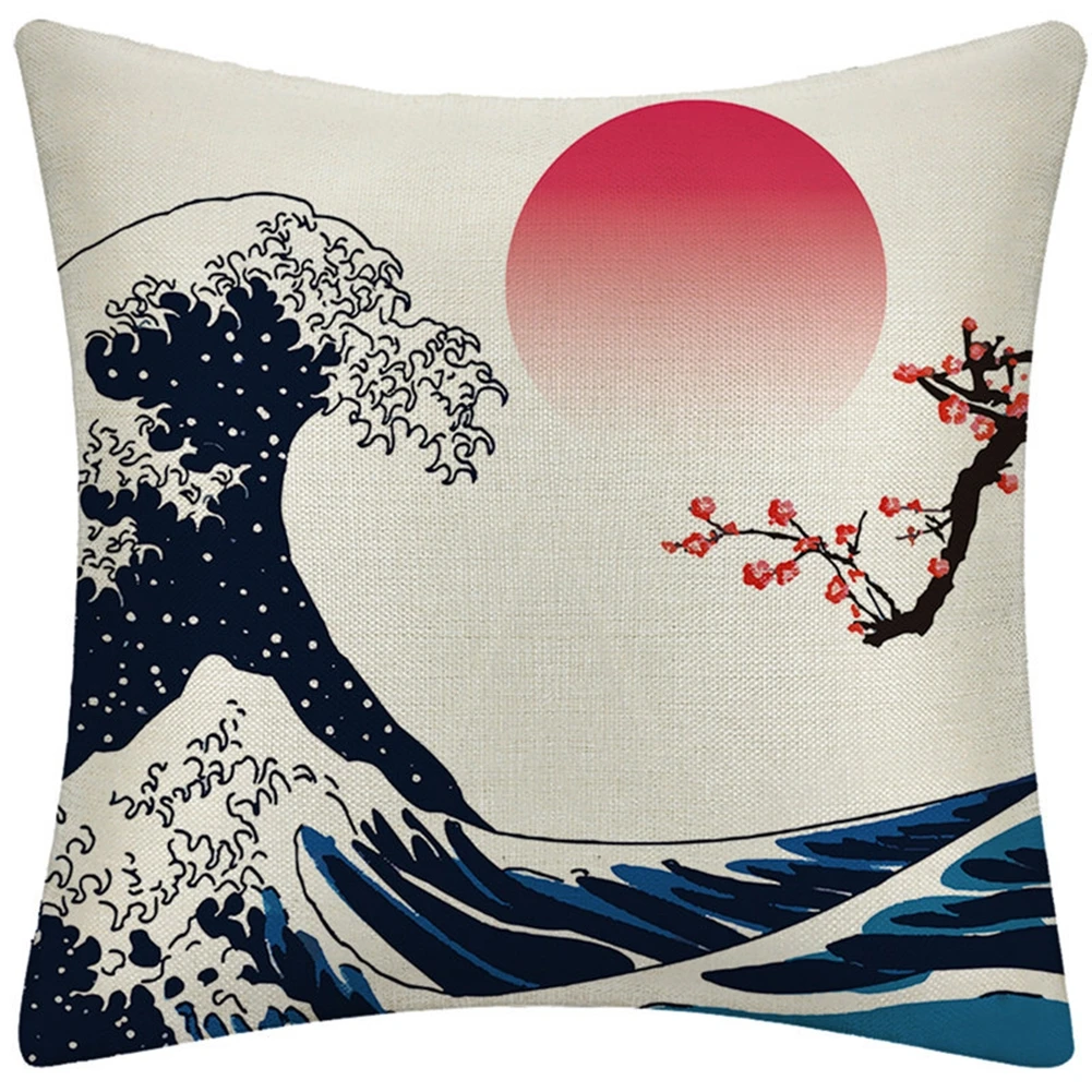 

18x18" Japan Cushion Cover Pillow Case Mount Fuji Pi Living Rome Decorative Throw Pillowcase