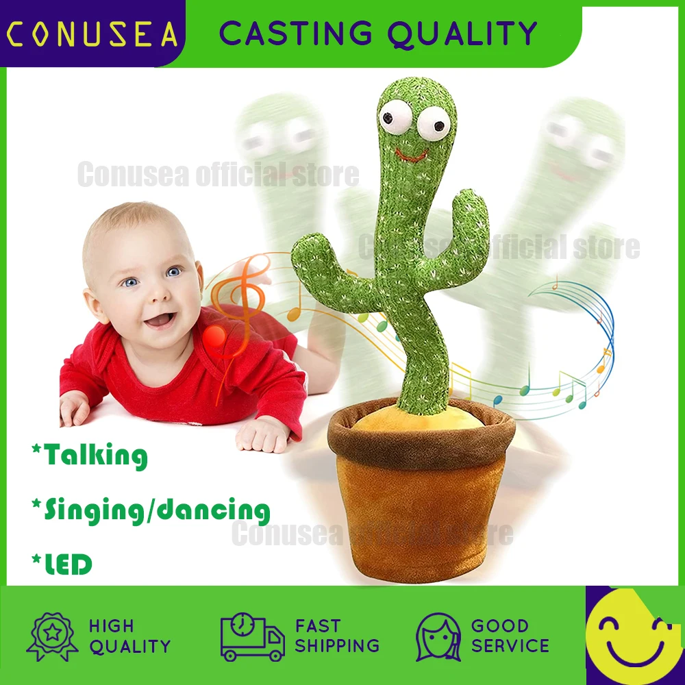 

120 Songs dancing cactus plushie Voice repeat speaker talking cactus dancer toy electronic Stuffed children's toys girl baby boy