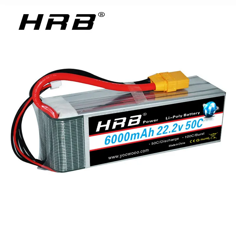1pc HRB 6S 22,2 V 6000mah Lipo батарея 50C RC части с разъемом XT90 T разъем для 700 800 RC грузовой вертолет Самолет RC автомобиль Лодка - Цвет: 1pc