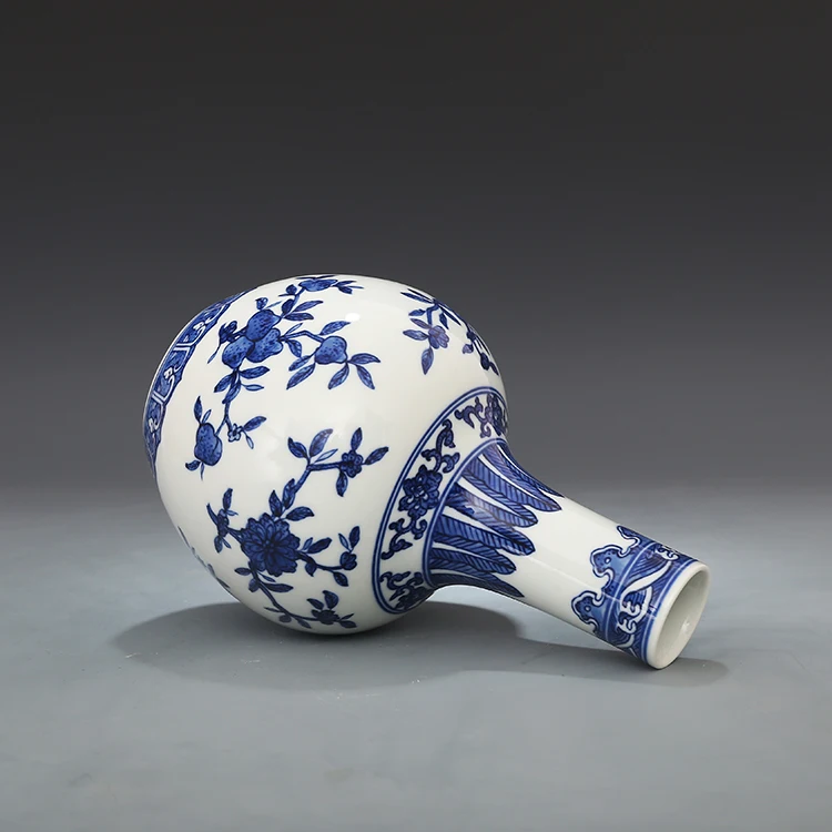 Цин цянлонг сине-белая морская вода фрукты узор келестическая Сфера ваза