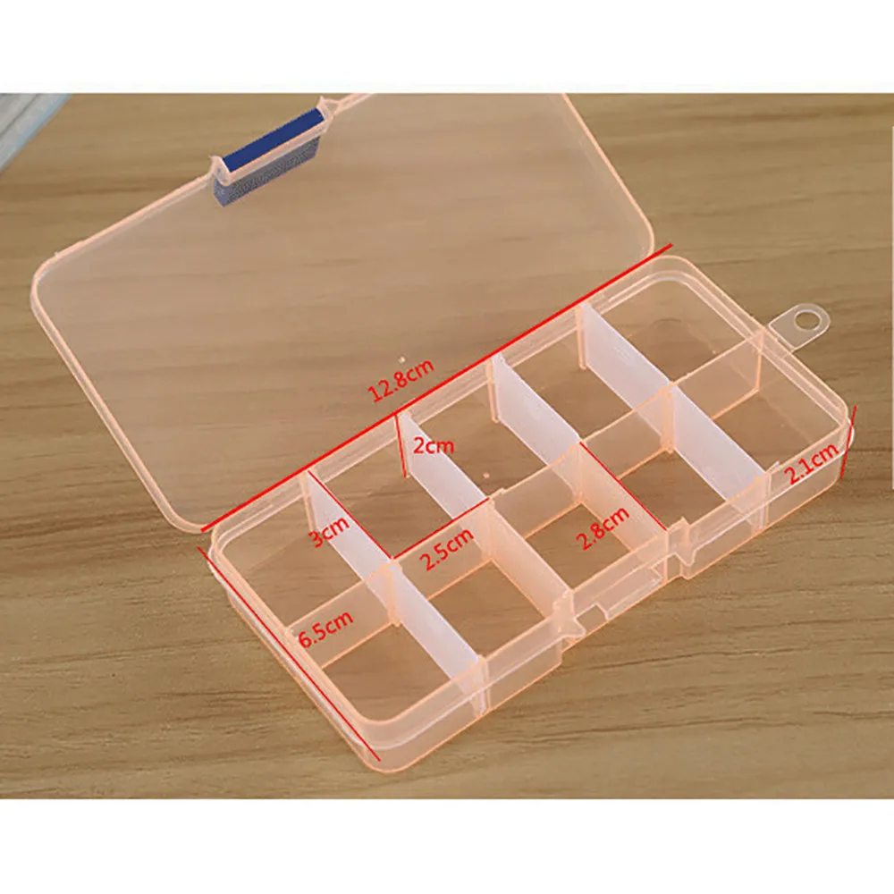 

10 Grids Container Plastic Box Practical Adjustable Compartment Jewelry Earring Bead Screw Holder Case Display case strage box#5