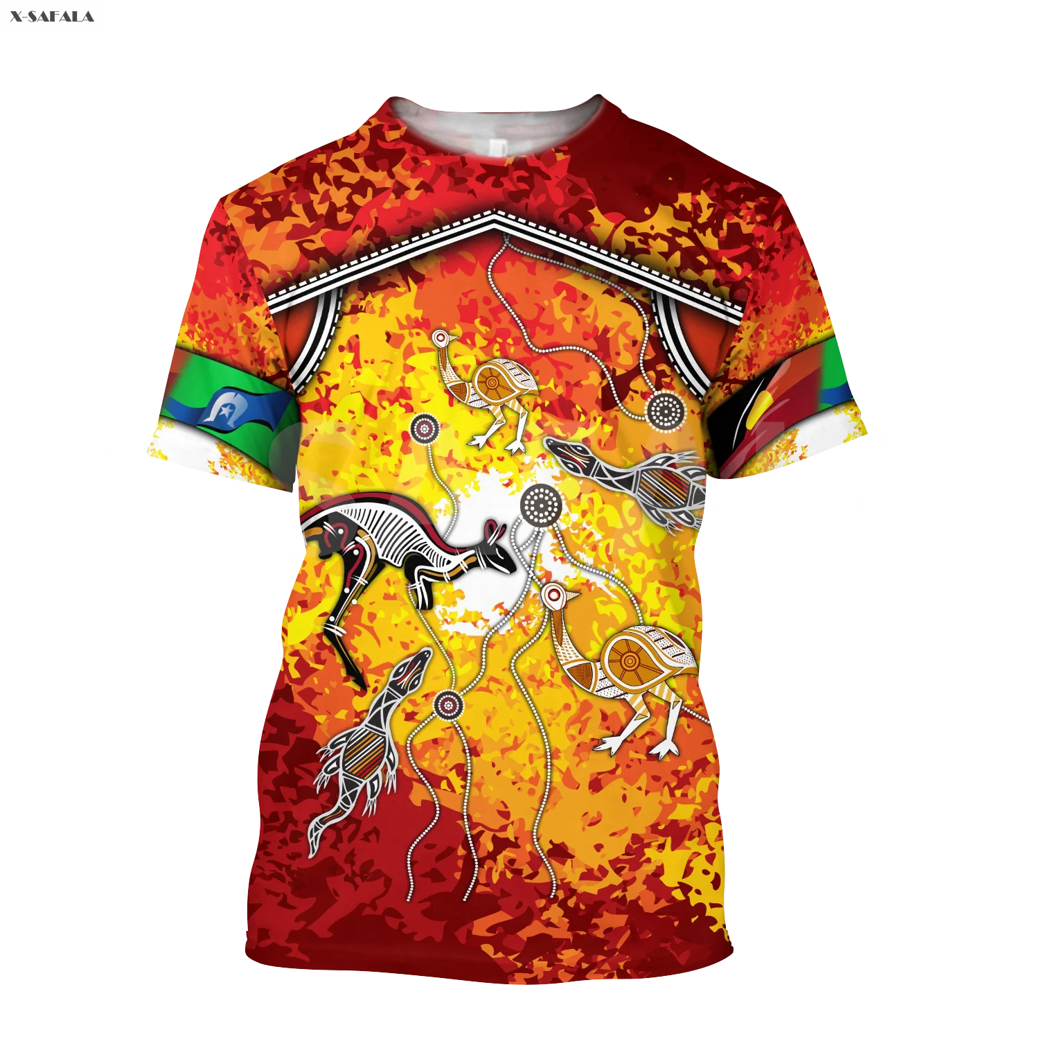 Футболка с 3D-принтом волка и шахматных фигур круглым вырезом | Мужская одежда