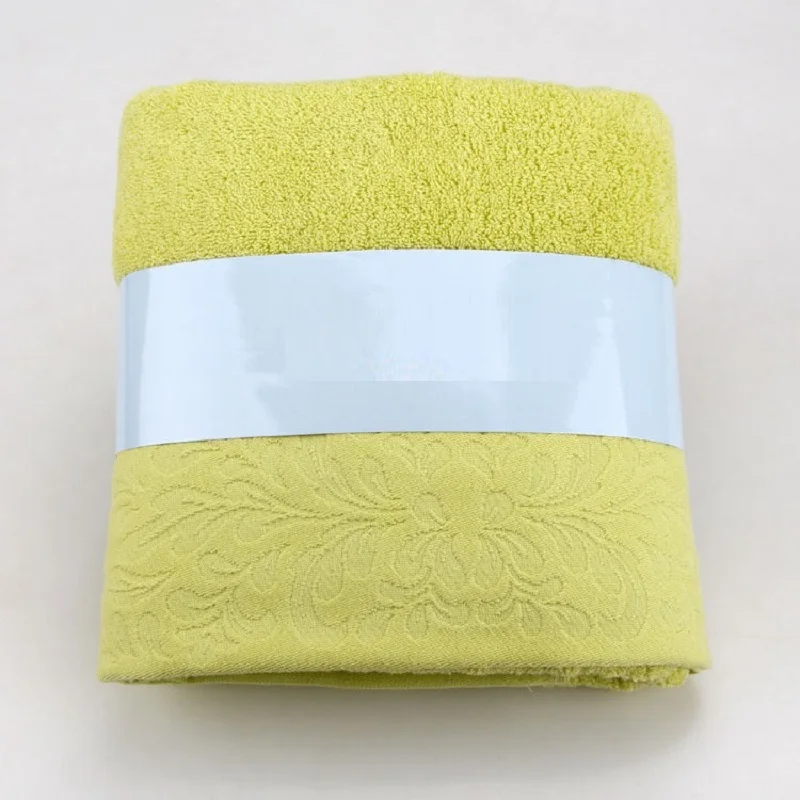 Однотонное толстое банное полотенце из хлопка 70*140 см впитывающее домашнее для