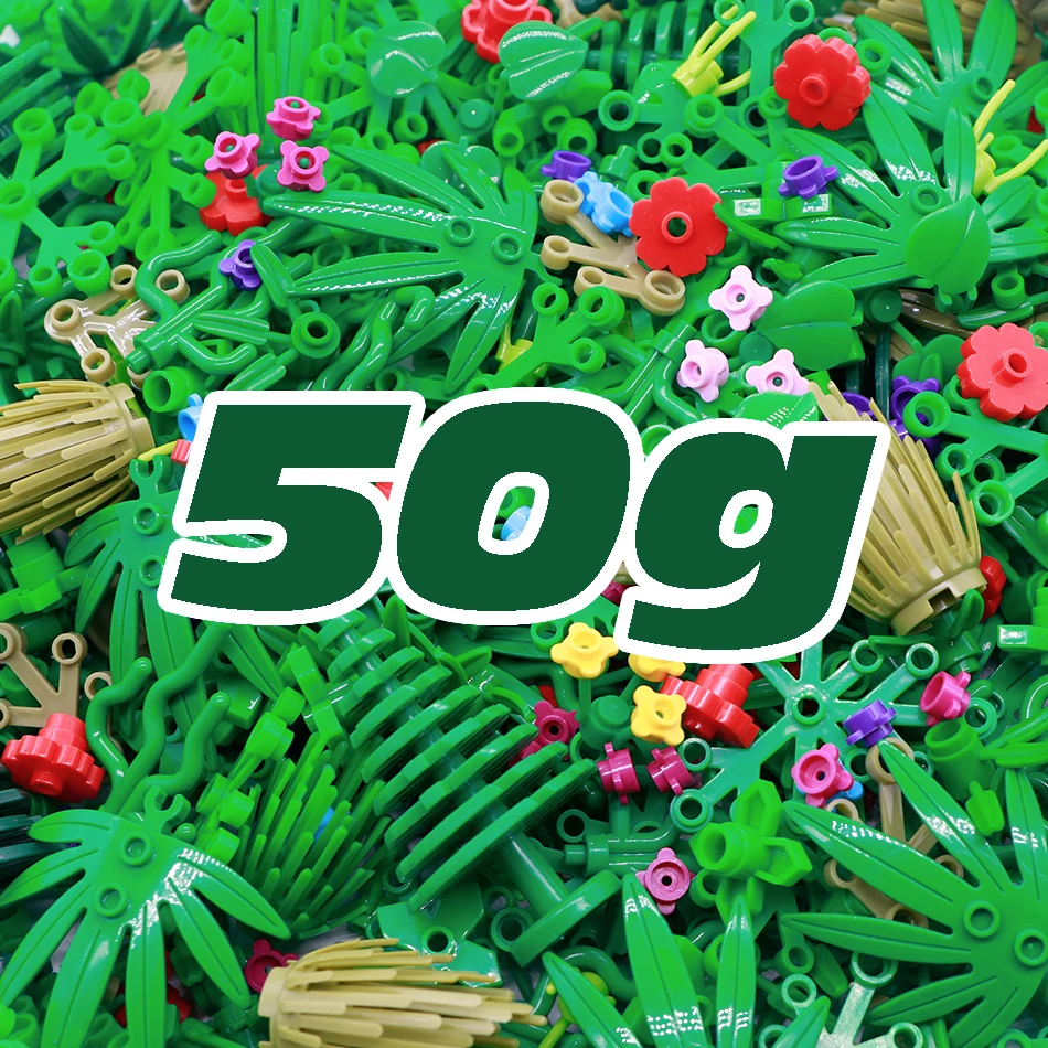 

50g Tree Plant Leaf Accessories Parts Building Blocks Compatible Grass Bush Jungle City Friends MOC Brick Toys For Children