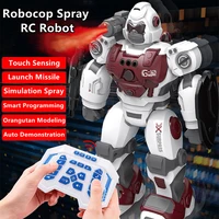 gesture sensing robocop spray remote control robot launching missiles puzzle enlightenment smart programming rc toy for children
