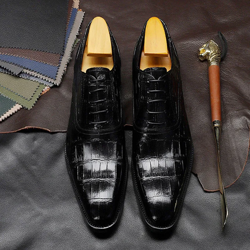 

Dress Shoes Men 100% Genuine Leather Plaid Pattern Handmade Vintage Retro Office Formal Party Wedding Brand Oxford Shoe Men F64