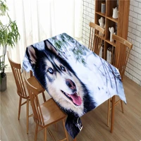 custom diy 3d dog pattern tablecloth rectangular kitchen table cloth waterproof table cover wedding home decor
