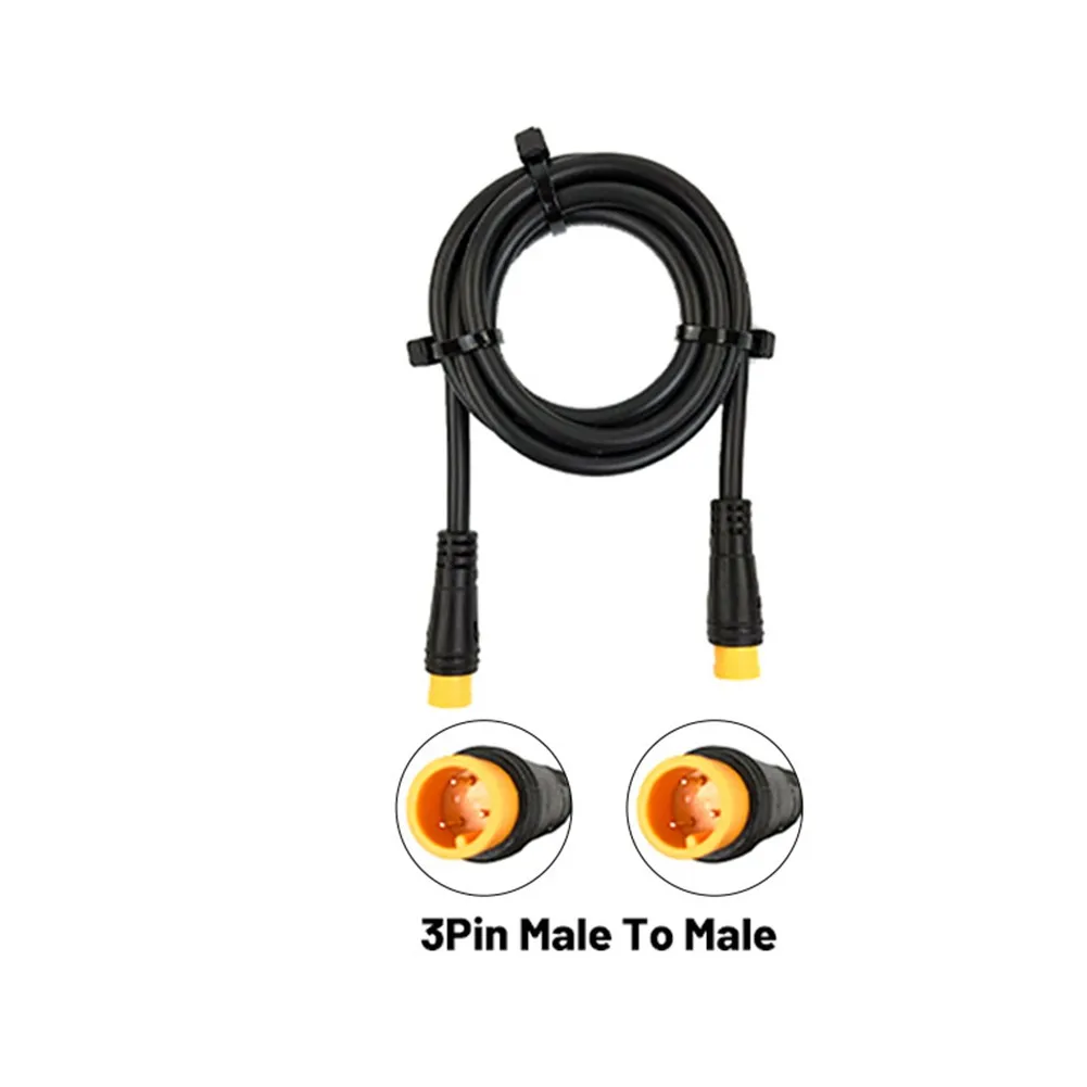 

Electric Bicycle 80cm 3Pin Julet Cable Waterproof Connector Signal Line Ebike Extension Cable Lines E-Bike Accessories Parts